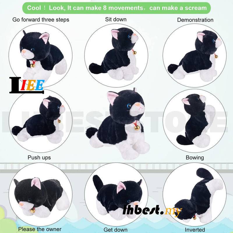 Đồ Chơi Mèo Nhồi Bông Chạy Điện Thông Minh Tương Tác Thông Minh Điều Khiển Cảm Ứng Dành Cho Bé Gái