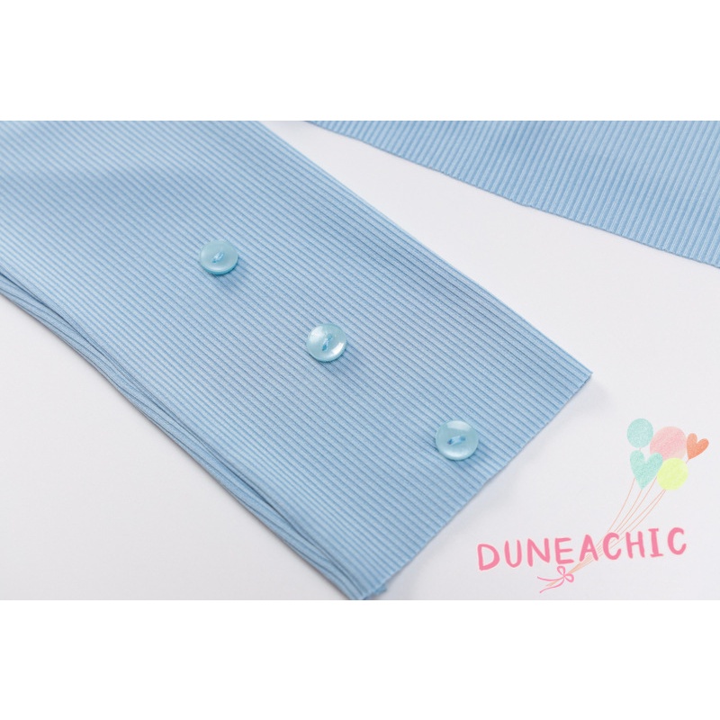 DUNEA Set Áo Croptop Tay Dài + Chân Váy Xẻ Tà Thời Trang Cho Nữ