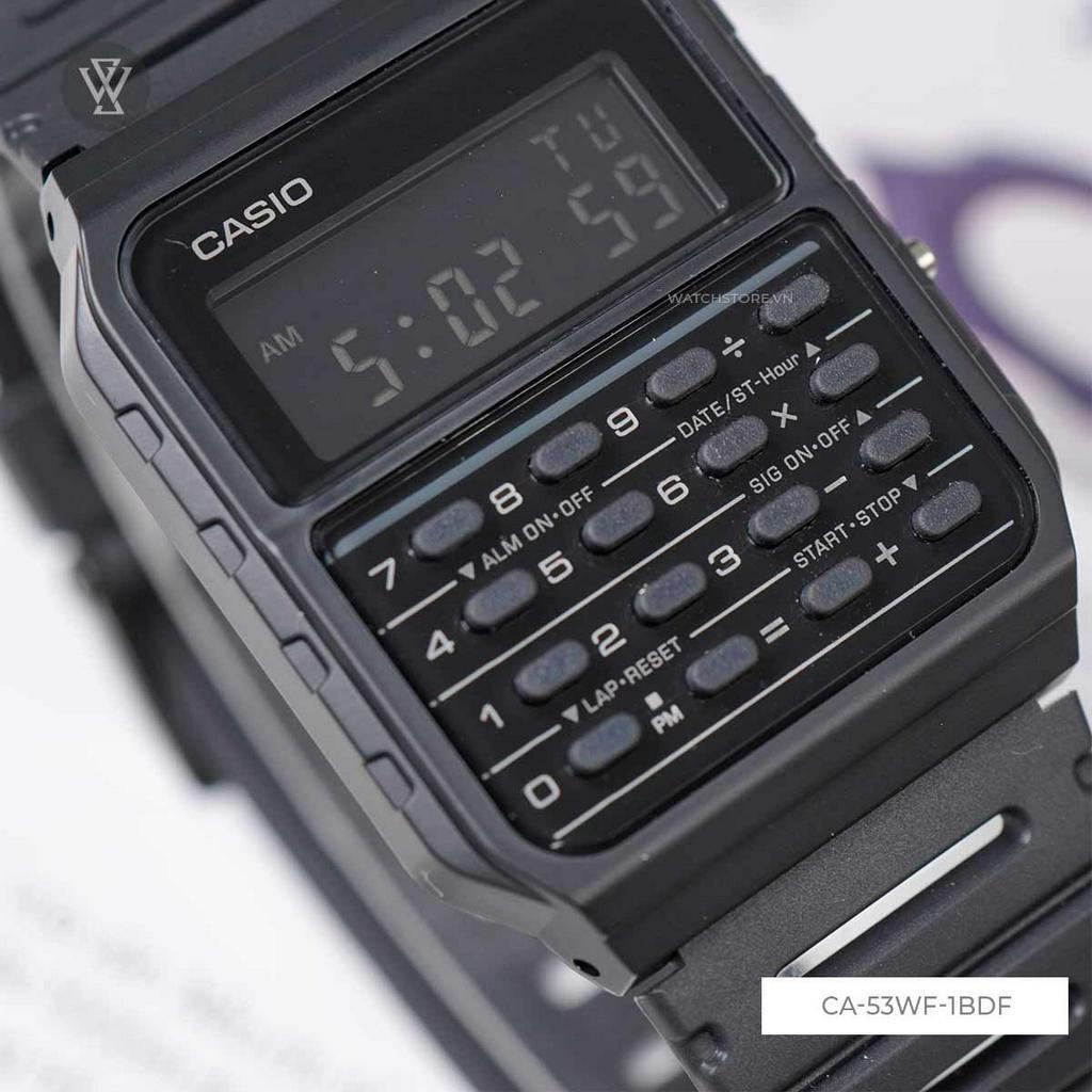 Đồng Hồ Điện Tử Unisex Casio WATCHSTORE CA-53WF-1BDF Thiết Kế Mặt Kính Nhựa 43,2×34,4mm Kèm Máy Tính Tiện Dụng