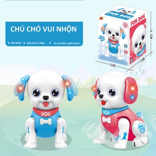 Đồ chơi trẻ em chú chó vui nhộn chạy pin, di chuyển, phát nhạc giúp bé phát triển thính giác, thị giác