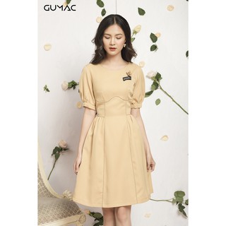 Đầm nữ thêu phối phụ kiện GUMAC MS12070_BE