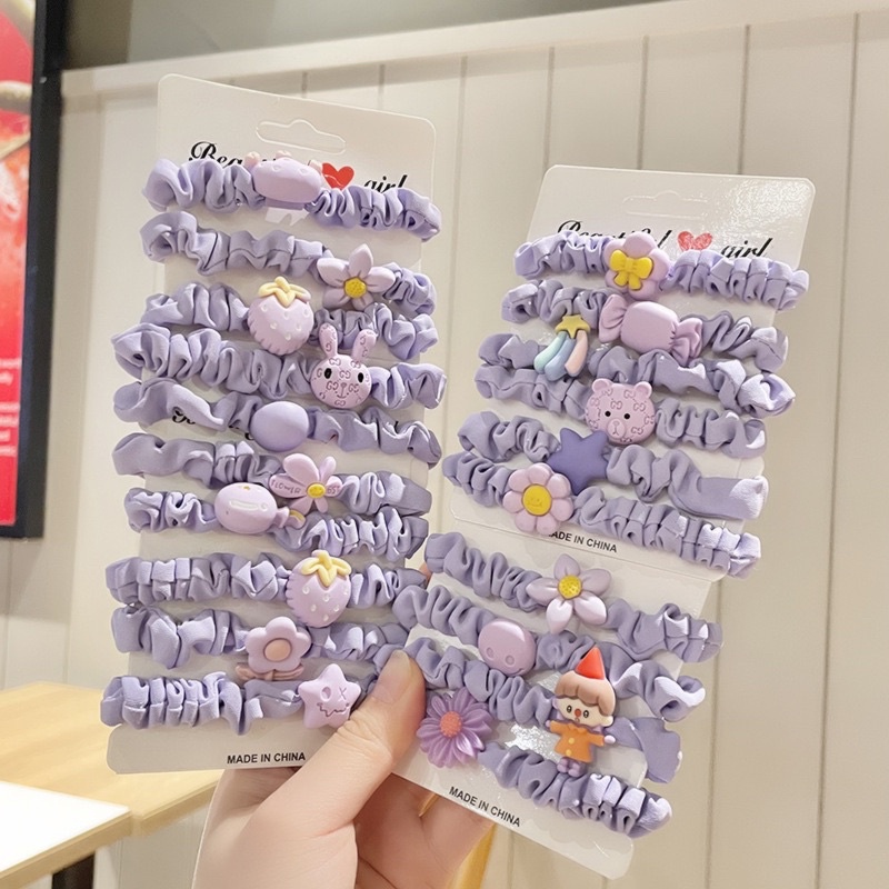 Set 5 dây chun đính charm mầu tím mộng mơ