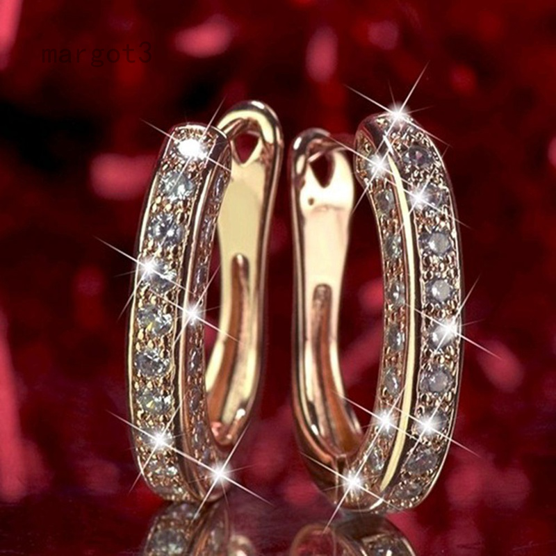 Đôi Bông Tai Mạ Bạc Đính Đá Zircon Thời Trang Cho Nữ 2020