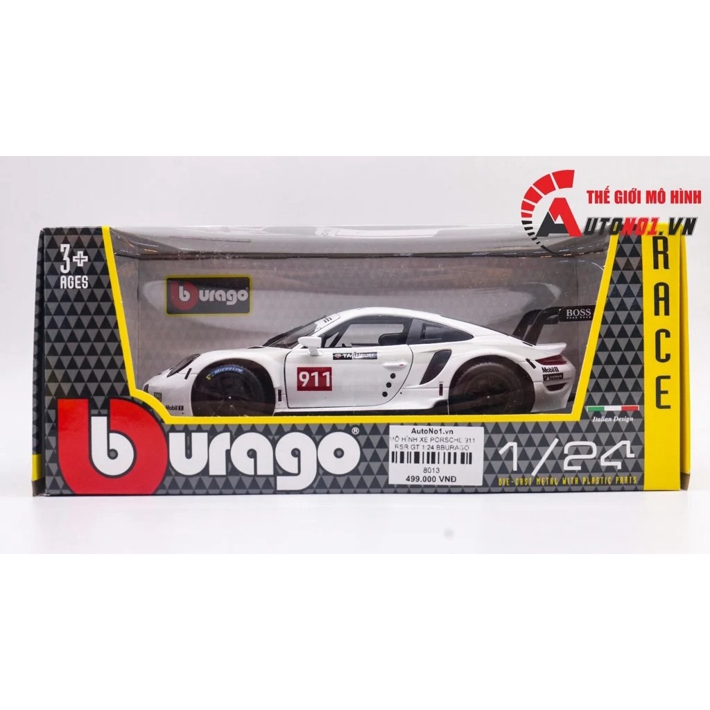 MÔ HÌNH XE PORSCHE 911 RSR GT 1:24 BBURAGO 8013