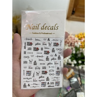 Sticker hình dán móng chữ siêu xinh