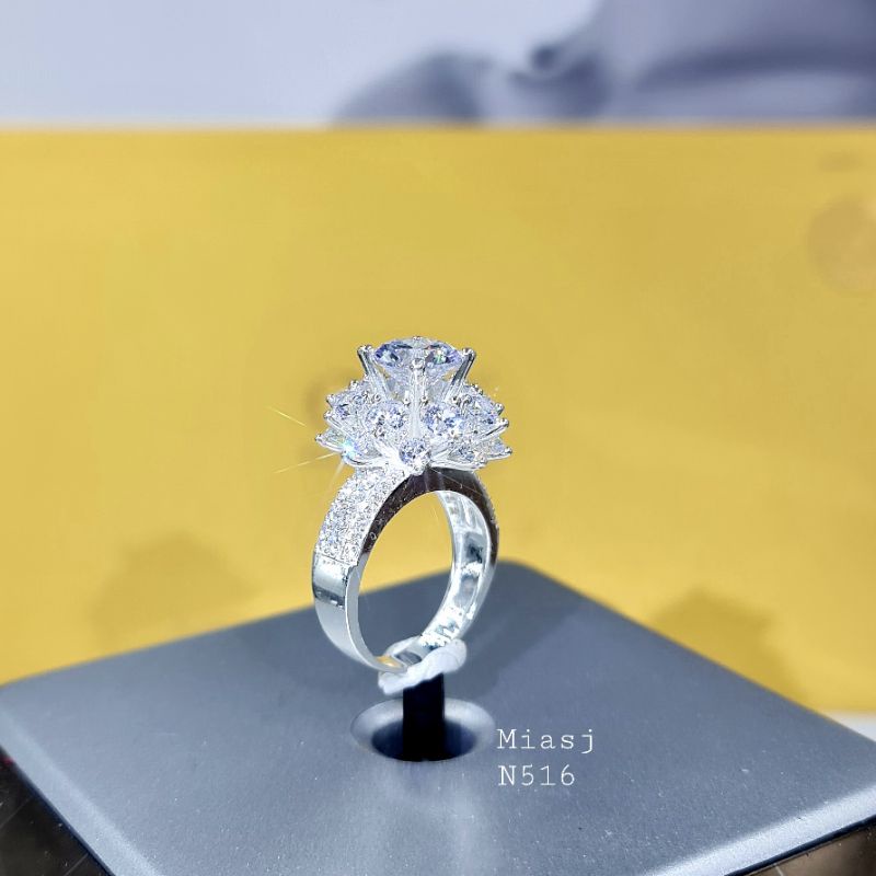 Nhẫn nữ Bạc Ý S925 cao cấp miễn phí xi kim N516 | Mi.A Trang sức bạc