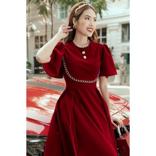 ĐẦM NHUNG ĐỎ TAY BÈO (KÈM VIDEO HÌNH THẬT)