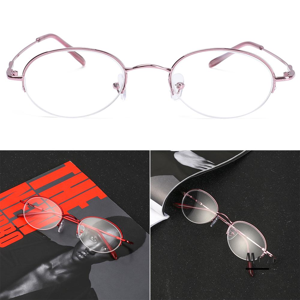 Mắt Kính Đọc Sách Gọng Kim Loại Hình Oval 1.00~-6.0 Siêu Nhẹ Thời Trang Cho Nữ