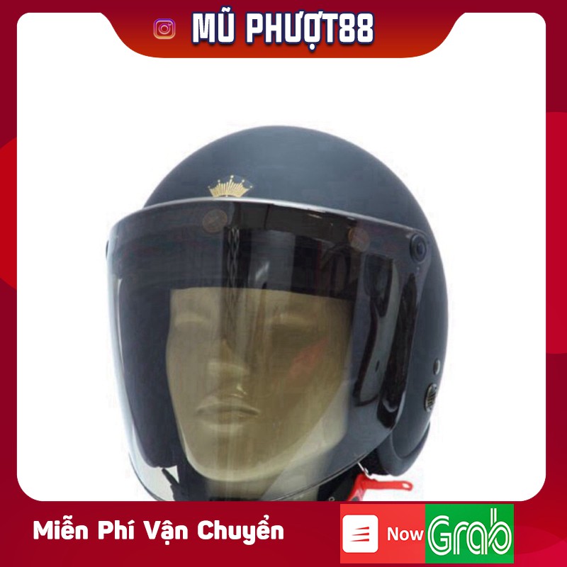 Kính Flat Gắn Mũ Bảo Hiểm 3/4 - Che Full Mặt (Royal - GRS) clip thật