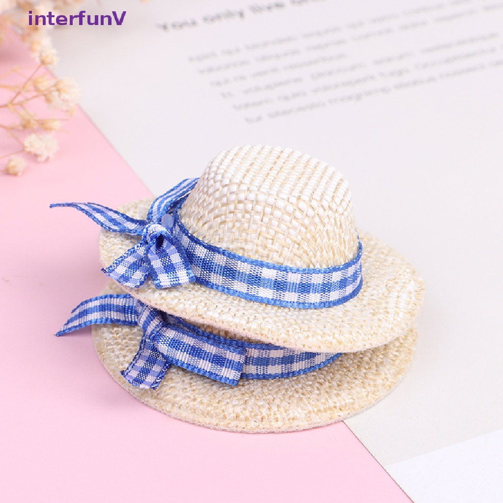 [InterfunV] Búp Bê Đội Mũ Rơm Dệt Đính Nơ 3CM OD 6CM [Mới]