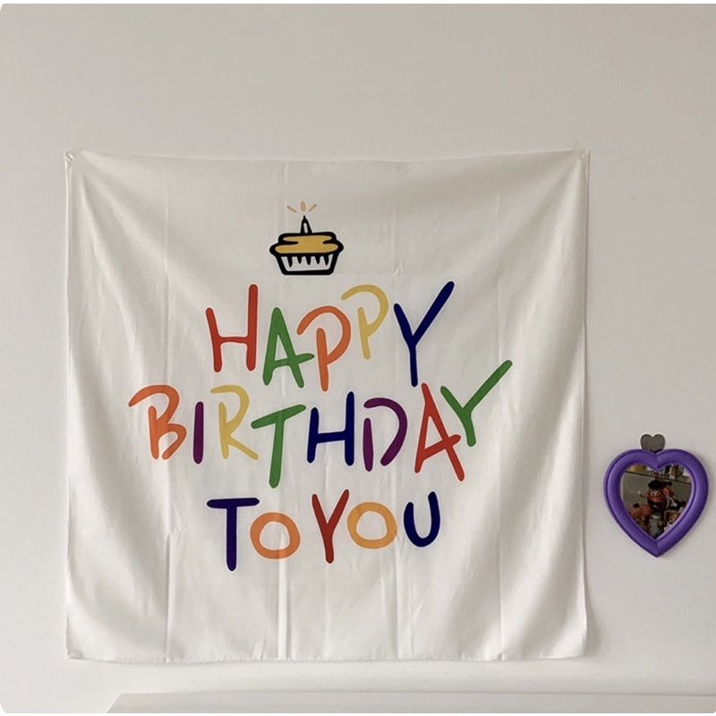 (Hàng đep) Banner sinh nhật happy birthday bằng vải style hàn quốc cute