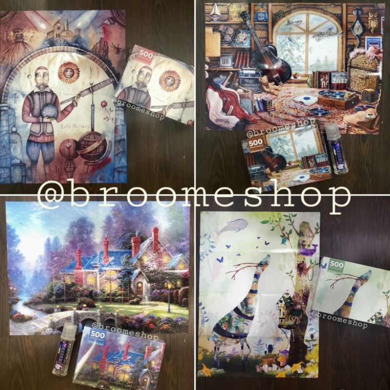 Bộ đồ chơi giáo dục Bộ tranh xếp hình cho bé cao cấp 500 mảnh ghép Puzzle Cao Cấp Tranh Xếp Hình Phong Cảnh Hoạt Hình