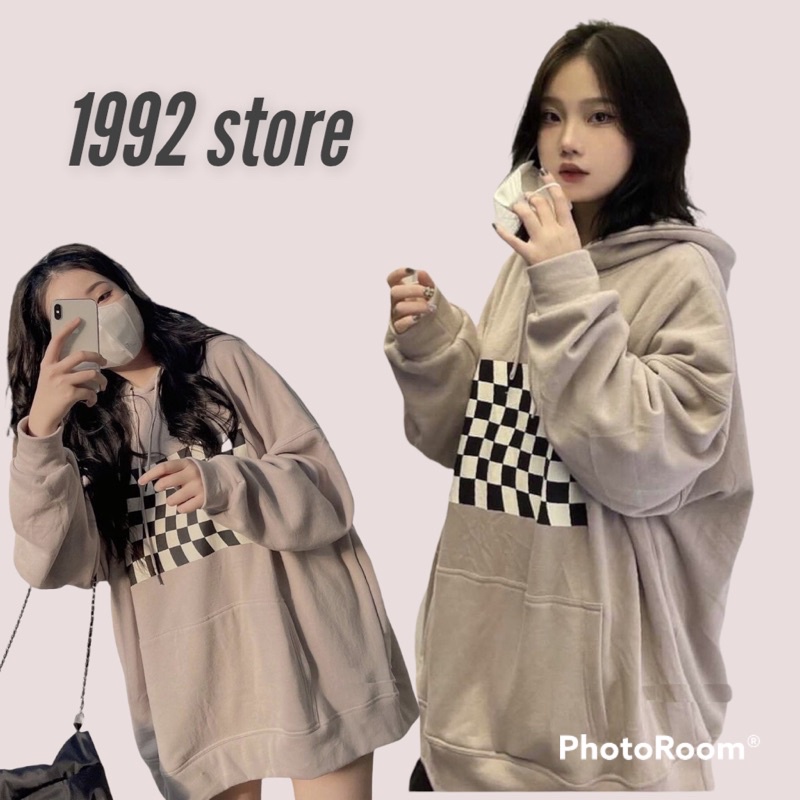 🌸 Sweater form rộng tay bồng, nỉ ngoại đẹp in hình caro cá tính Ulzzang 🌸