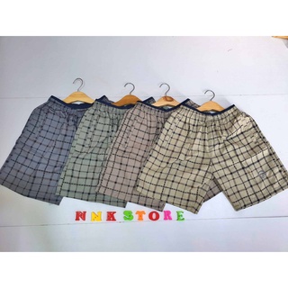 Quần short nam - quần đùi caro vải kaki cotton lưng thun cao cấp - mặc nhà thoải mái