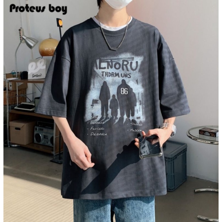 Áo thun tay lỡ nam nữ, áo phông unisex form rộng chất cotton mát mịn thấm hút mồ hôi in hình ANDIMAN