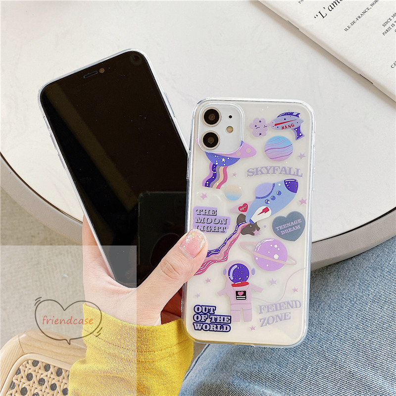 Oppo A5 A9 2020 Reno 5F A54 A31 A12 A91 A92 A52 Reno3 A37 A71 A3S A5S A7 A1K F9 F9Pro F11 Reno2F F7 F5 F1S A83 Label Space Airplane Soft Case