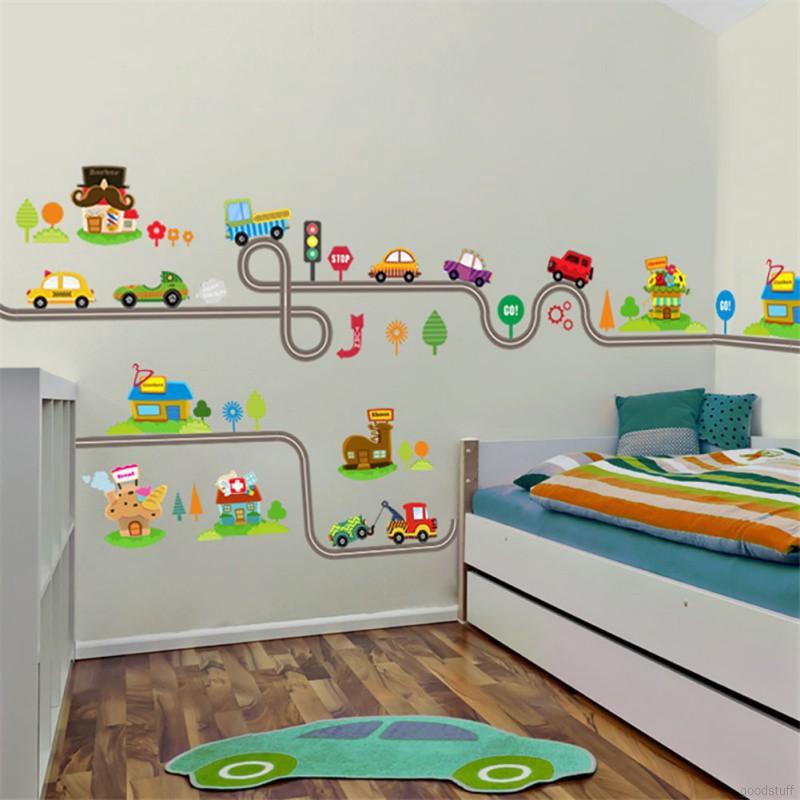 Miếng dán tường hình đường cao tốc hoạt hình