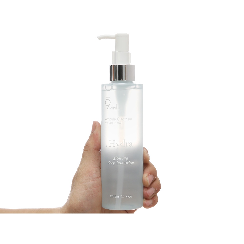 9Wishes Gel Rửa Mặt Cấp Ẩm, Dưỡng Da Căng Mọng Hydra Ampule Cleanser 200ml