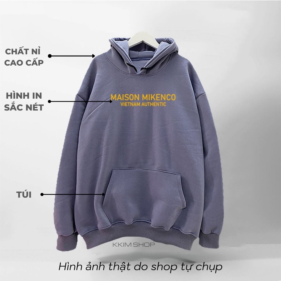 Áo Nỉ HOODIE MIKENCO MONA LISA AR, Áo hoodie XANH LÁ unisex nam nữ form rộng oversize chất liệu Nỉ bông cao cấp