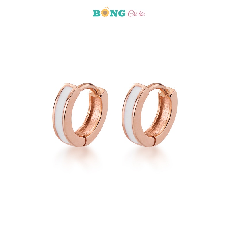 Bông tai tròn titan unisex đính xà cừ phong cách Hàn Quốc, thép y tế không gỉ BT20 - khuyên tai BÔNG Cài Tóc