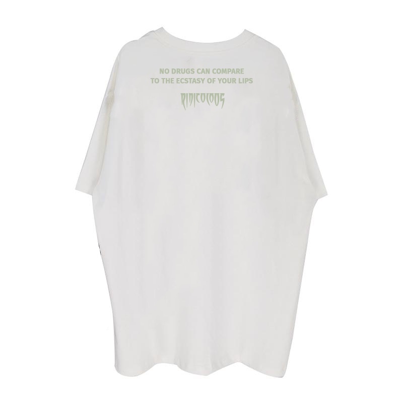 Áo thun trắng RIDICULOUS - NEGATIVE TEOYL, vải thun 2 chiều 100% cotton định lượng 250gr