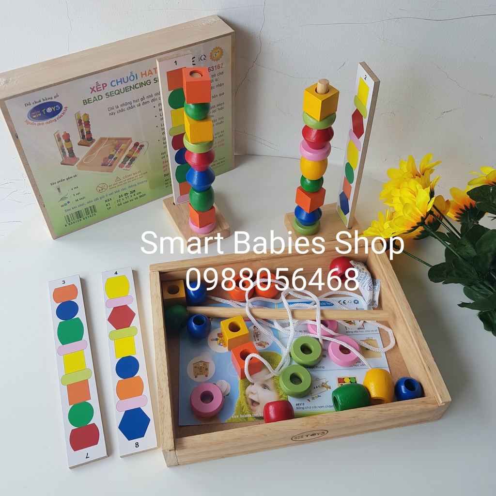 Bộ Xếp chuỗi hạt Winwintoys Đồ chơi gỗ thông minh