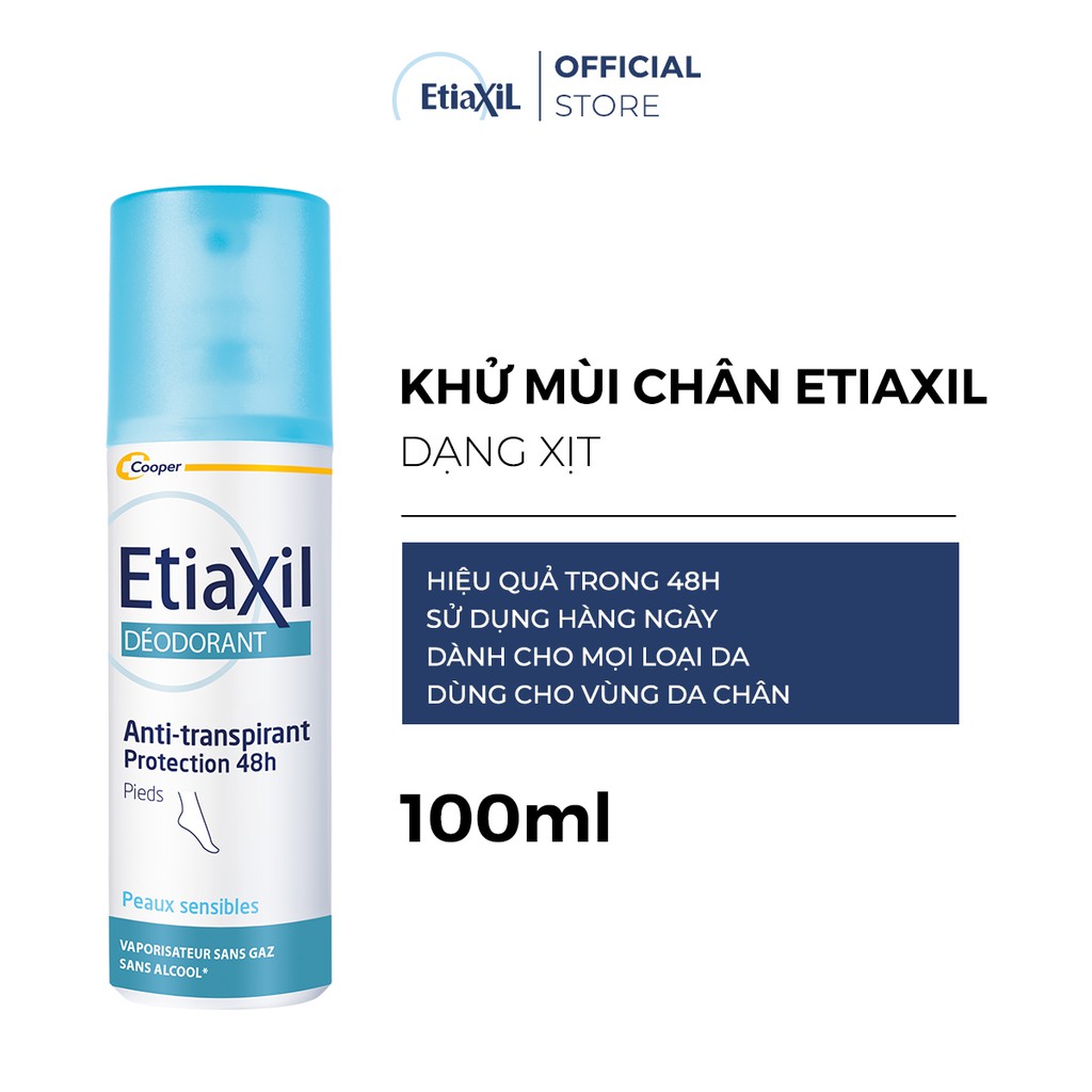 Combo Ngăn Mùi Nhãn Xanh Cho Da Nhạy cảm 15ml và Xịt Ngăn Mùi Hôi Chân Hàng Ngày Etiaxil 100ml