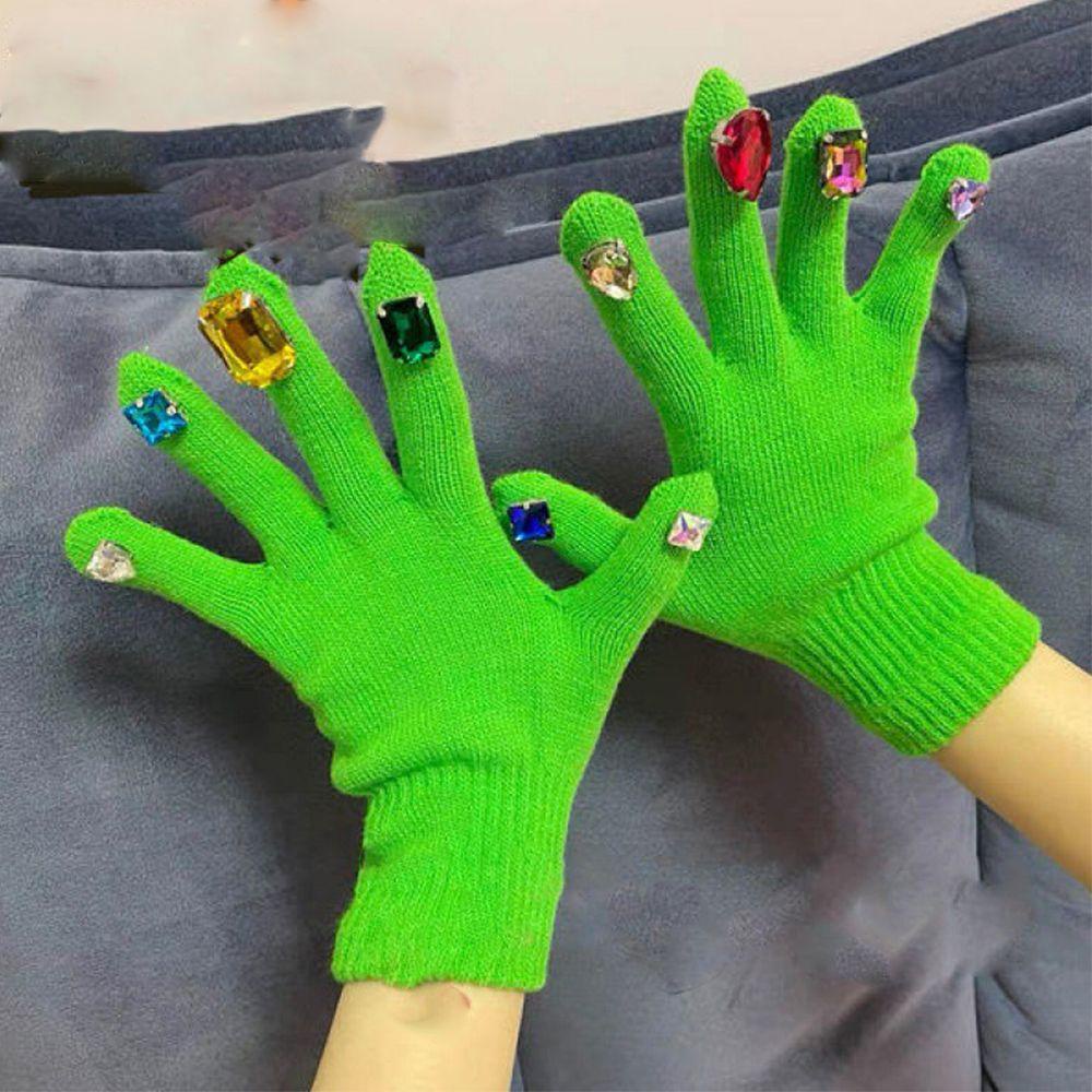 Găng Tay Len Dệt Kim WMES15H Thời Trang Thu Đông Cho Nữ