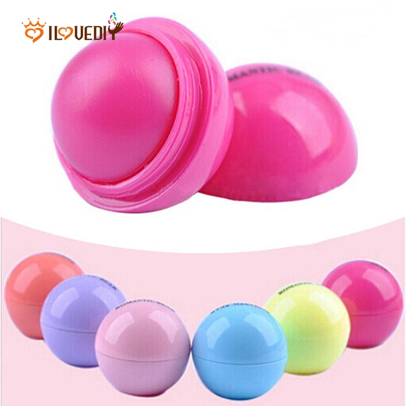 Fashion Round Ball Shaped Embellish Lips Balm / Natural Organic Moisturizing Lip Balm / Long Lasting Lip Gloss / Women Daily Basic Lips Makeup Cosmetic