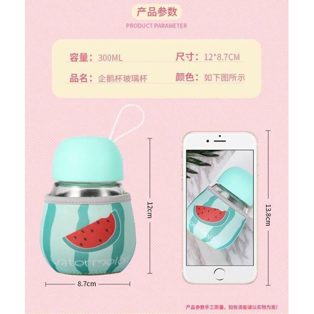 [Hot]-Bình giữ nhiệt thủy tinh chịu nhiệt đựng sữa,nước cho bé