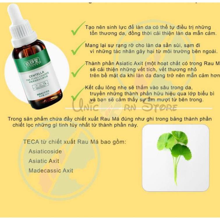 Tinh Chất Rau Má Giảm Mụn, Dịu Da đồng thời dưỡng ẩm hạn chế da tiết dầu, khiến da mềm mại săn chắc zuzu cosmetic