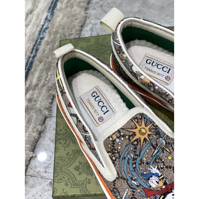 giày lười cho cả nam và nữ in hoạ tiết đế nhựa cao cấp chống trơn trượt gucci GC GG