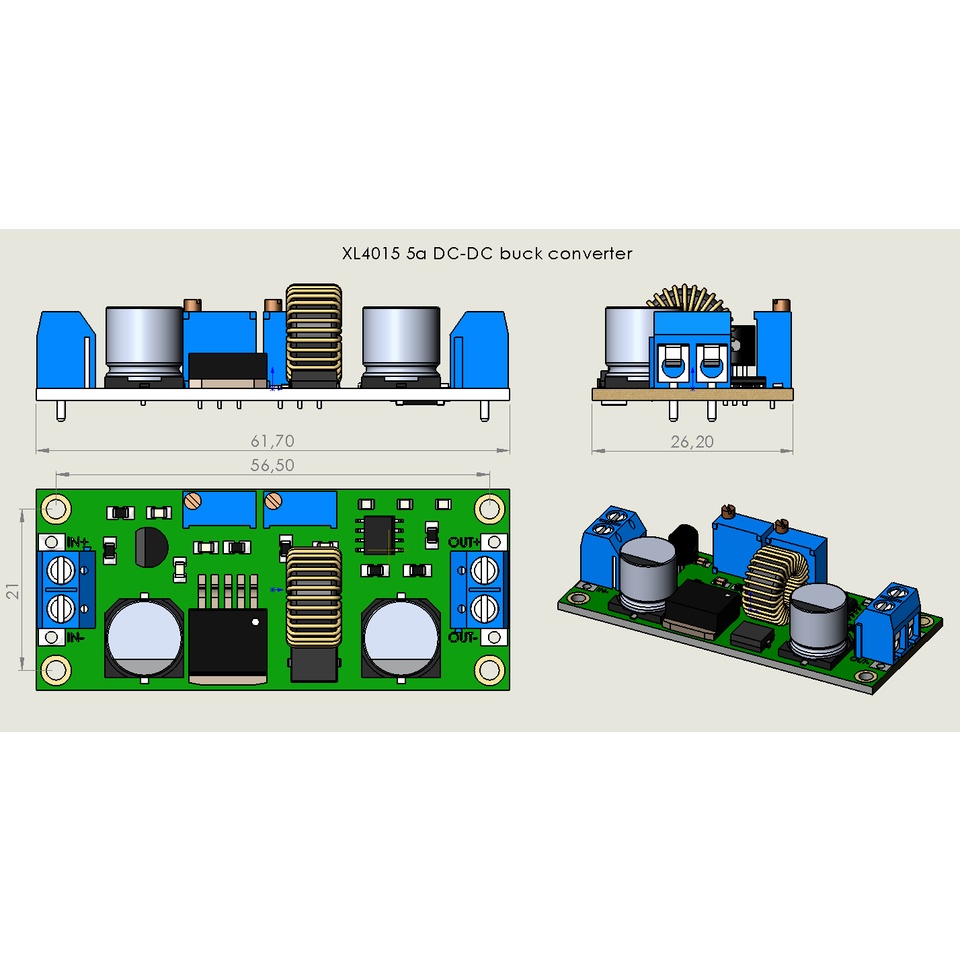 Mạch Hạ Áp DC XL4015 XL4015E 5A Có Chỉnh Dòng và Áp - Led Driver