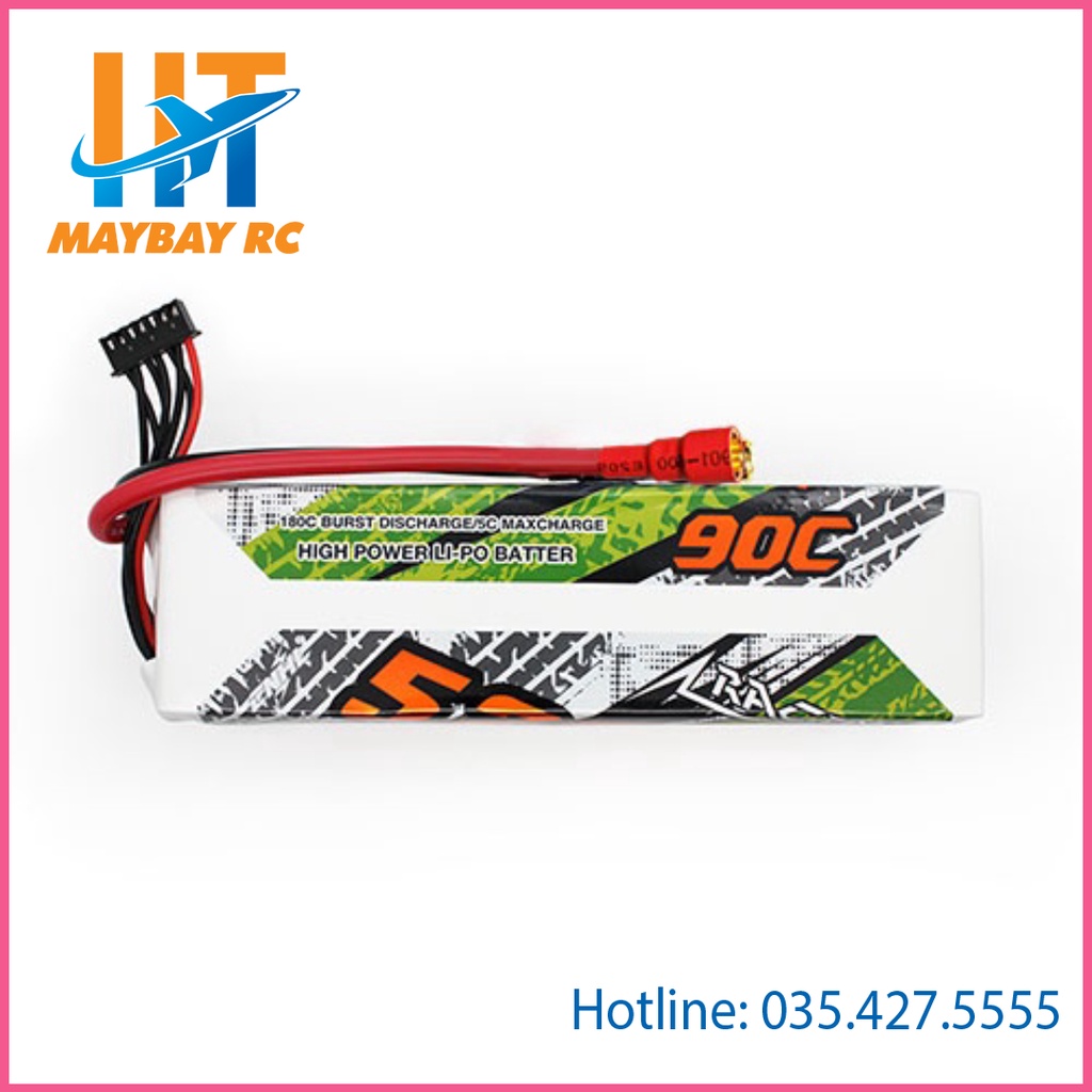 Pin Lipo CNHL 5200MAH 22.2V 6S 90C With 8mm Bullet Plug