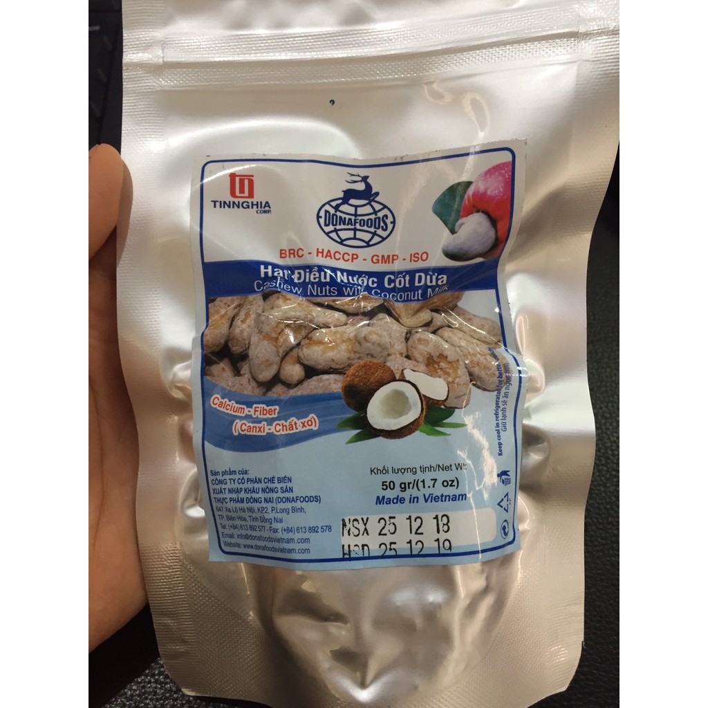 Hạt điều nước cốt dừa Donafoods ( 29k/bịch)