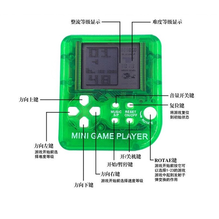 Móc khóa hình máy chơi game cầm tay màu sắc đáng yêu