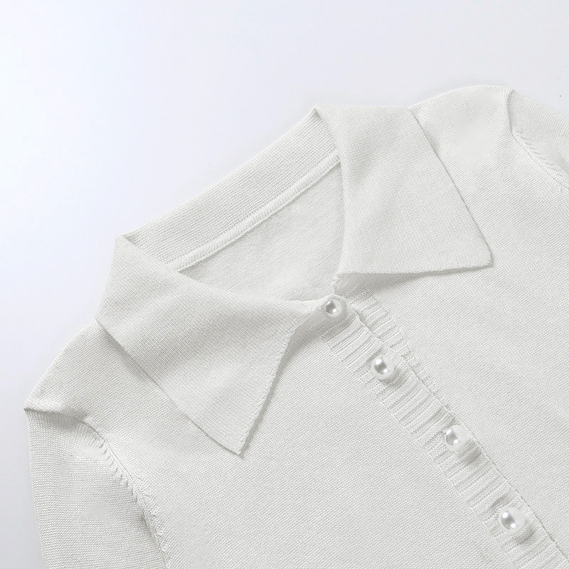 Áo kiểu cardigan dệt kim tay dài cổ lật phối nút thời trang quyến rũ dành cho nữ