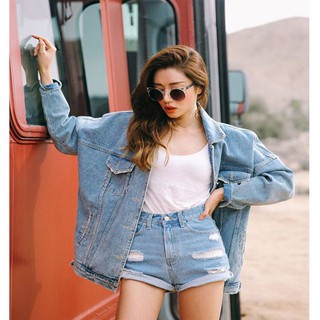 ÁO KHOÁC QUẢNG CHÂU - ÁO KHOÁC BÒ NỮ - ÁO KHOÁC JEAN DÁNG RỘNG