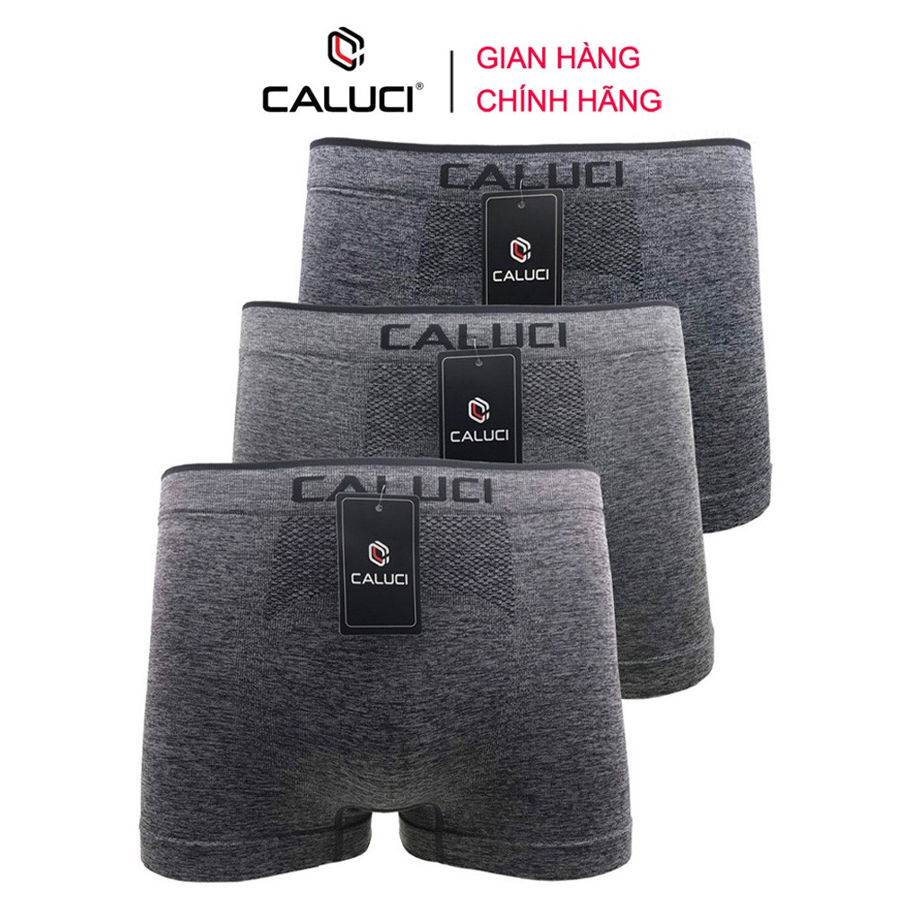 Quần lót nam Boxer CALUCI CA13, dệt liền cao cấp, xốp, nhẹ, mềm mịn, co giãn 4 chiều