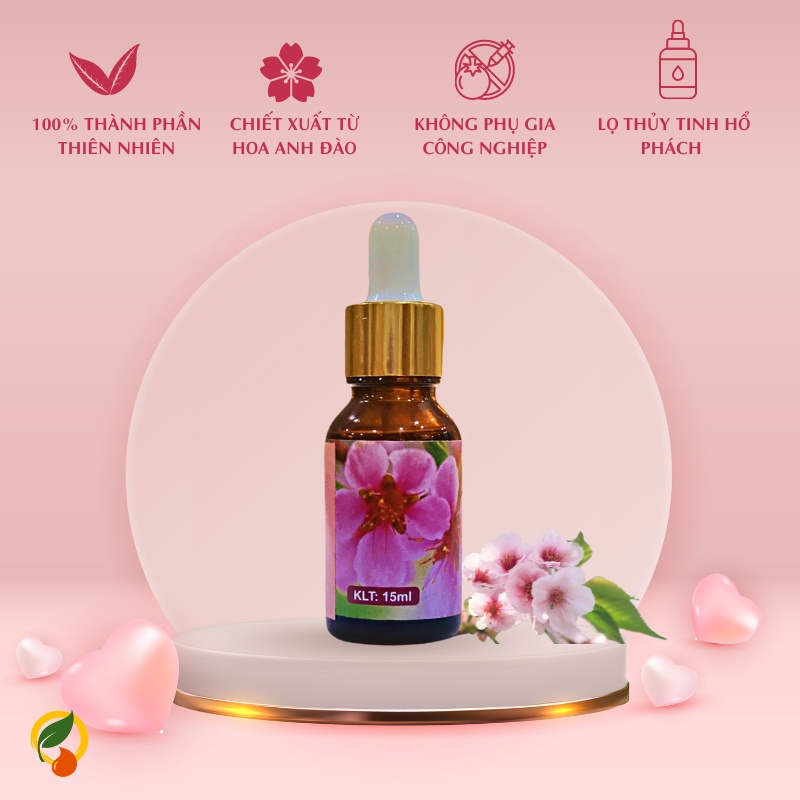 Tinh dầu Hoa Anh Đào essential oil giúp khử mùi, thơm phòng 100% nguyên chất- 10ml