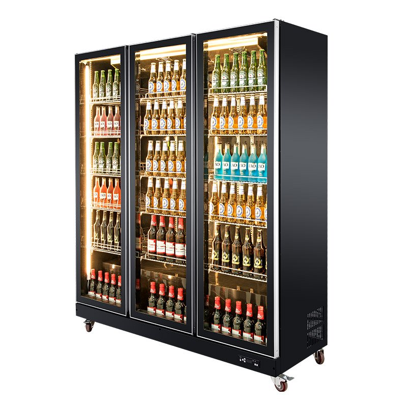 Tủ mát đựng nước ngọt, trưng bày trái cây giá rẻ cho cửa hàng, siêu thị-Dung tích 1100L 3 cánh