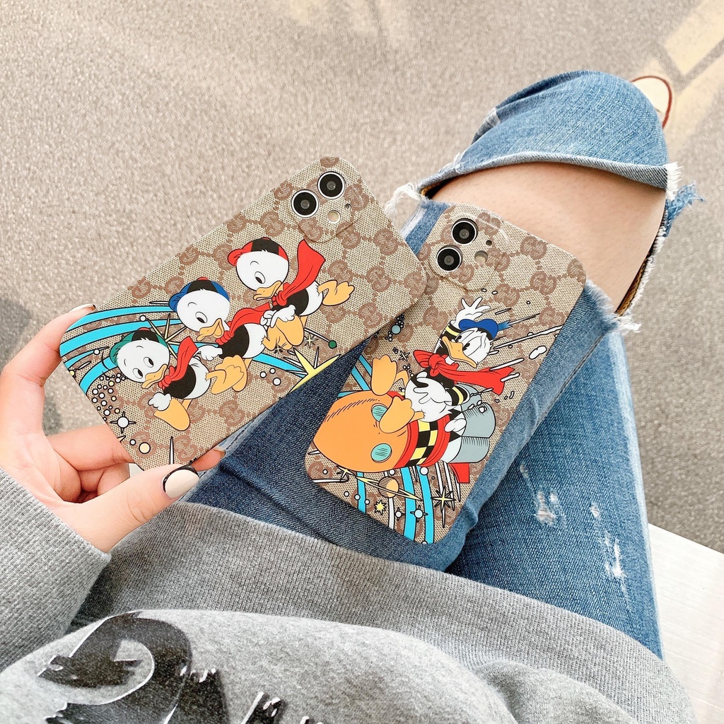 GUCCI DISNEY Ốp Điện Thoại In Hình Vịt Donald Sang Trọng Cho iphone 13 Pro Max i13 13pro 11 Pro Max i11 iX Xs XR 7 plus 8 plus Xs Max 12Pro 12 Pro Max