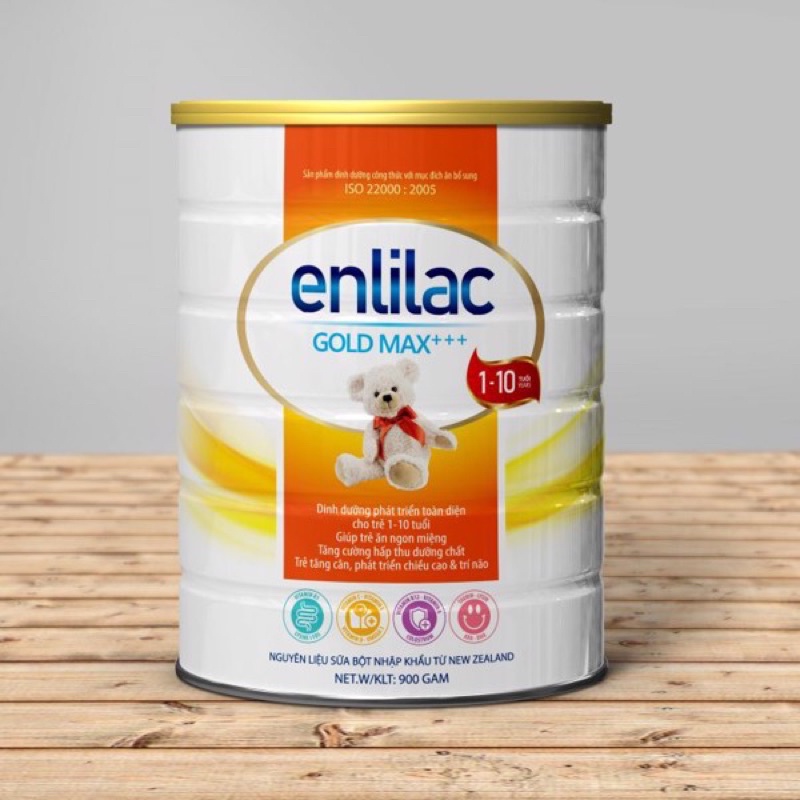 Sữa Enlilac Gold Max +++ 900g dinh dưỡng cho trẻ em dưới 10 tuổi.