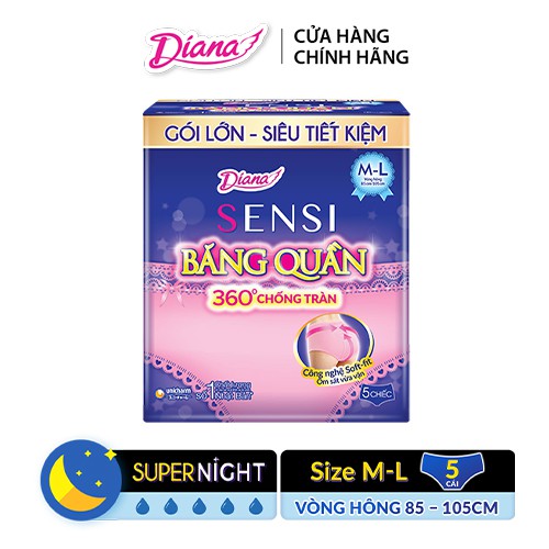 Băng vệ sinh Diana Sensi dạng quần size M-L gói 5 miếng