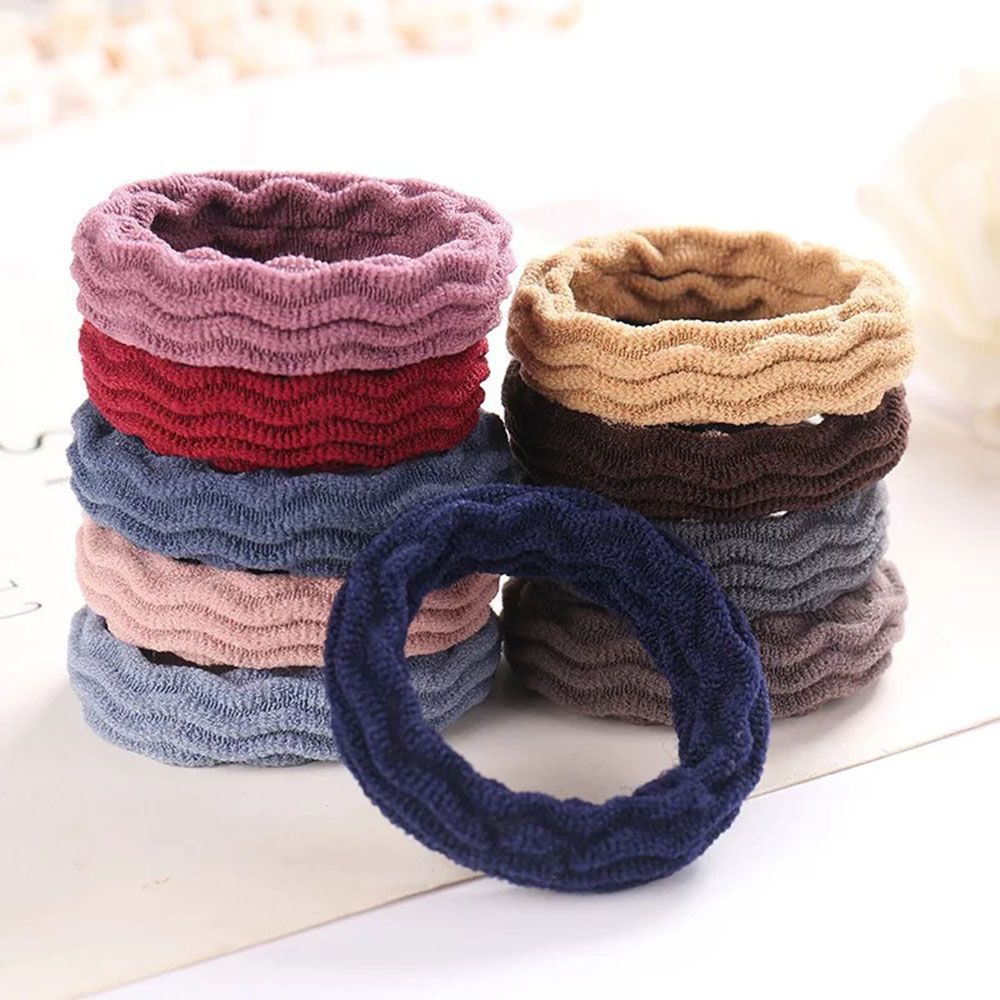 Aaron1 Set 5 Dây Buộc Tóc Không Đường May Nhiều Màu Sắc Đơn Giản Phong Cách Hàn Quốc Cho Nữ