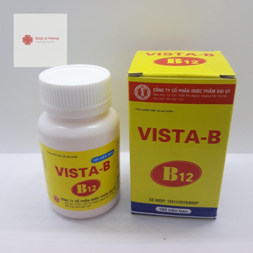 VISTA B B12- Bổ sung vitamin nhóm B lọ 100 viên