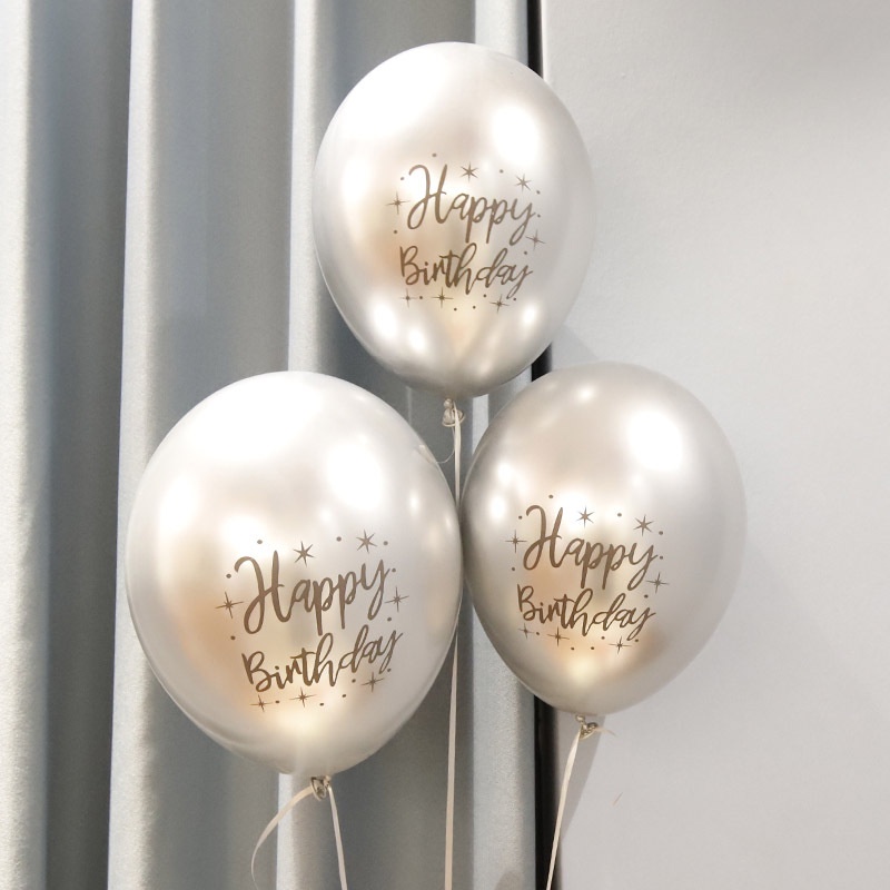 Bộ 5 Bong Bóng Trang Trí Tường In Chữ Tiếng Anh Xinh Xắn