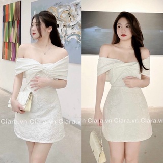ĐẦM XỐP HOA NỔI BẸT VAI XOẮN NGỰC
