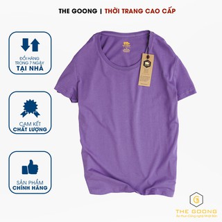 Áo Phông Trơn Nữ TheGoong Cổ Tròn, Áo Thun Nữ Basic Cotton Cao Cáp Hàng Hiệu Thoáng Mát Kháng Khuẩn Tay Ngắn Tím Lavende