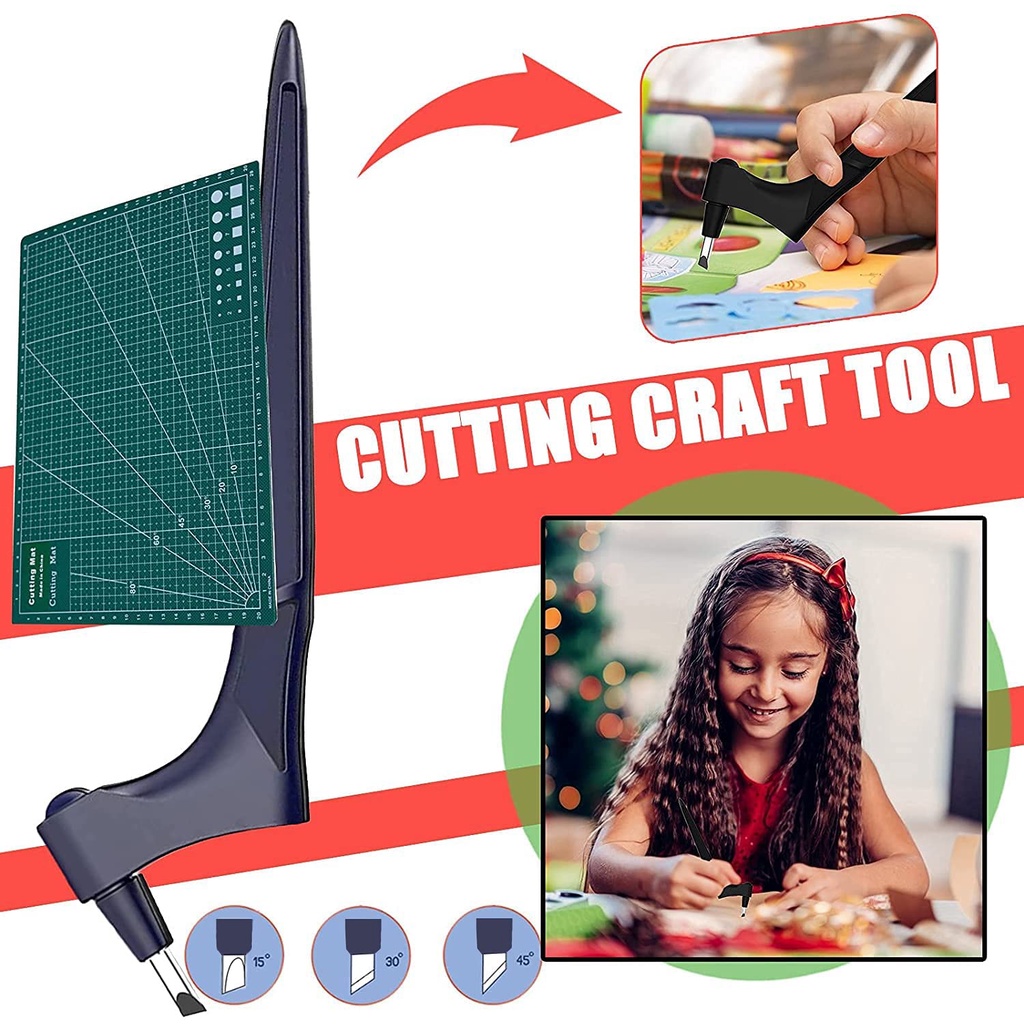 Dao cắt giấy bằng thép không gỉ đầu có thể xoay 360 độ